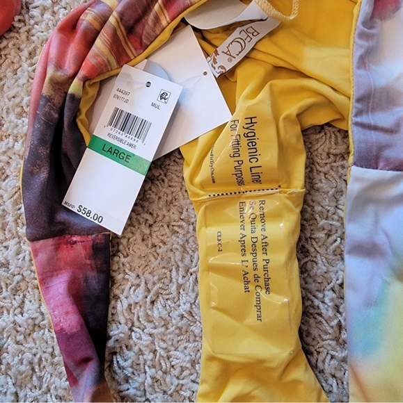 BECCA Bikini Bottom Paint Print Reversible Ruched Booty Size Large NWT - Picture 9 of 9